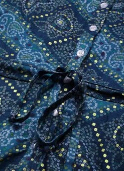 Blue Chanderi Art Silk Handkerchief Style Dress After Six Wear -C Bazaar Shop Blue Chanderi Art Silk Handkerchief Style Dress DRBS02203499 rrc2 1