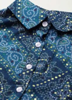 Blue Chanderi Art Silk Handkerchief Style Dress After Six Wear Festive Wear -C Bazaar Shop Blue Chanderi Art Silk Handkerchief Style Dress DRBS02203499 rrc3