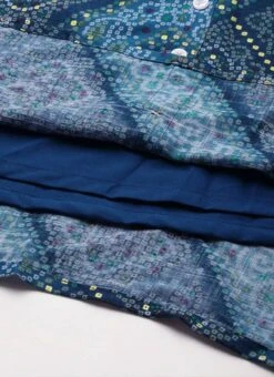 Blue Chanderi Art Silk Handkerchief Style Dress After Six Wear Festive Wear -C Bazaar Shop Blue Chanderi Art Silk Handkerchief Style Dress DRBS02203499 rrc4