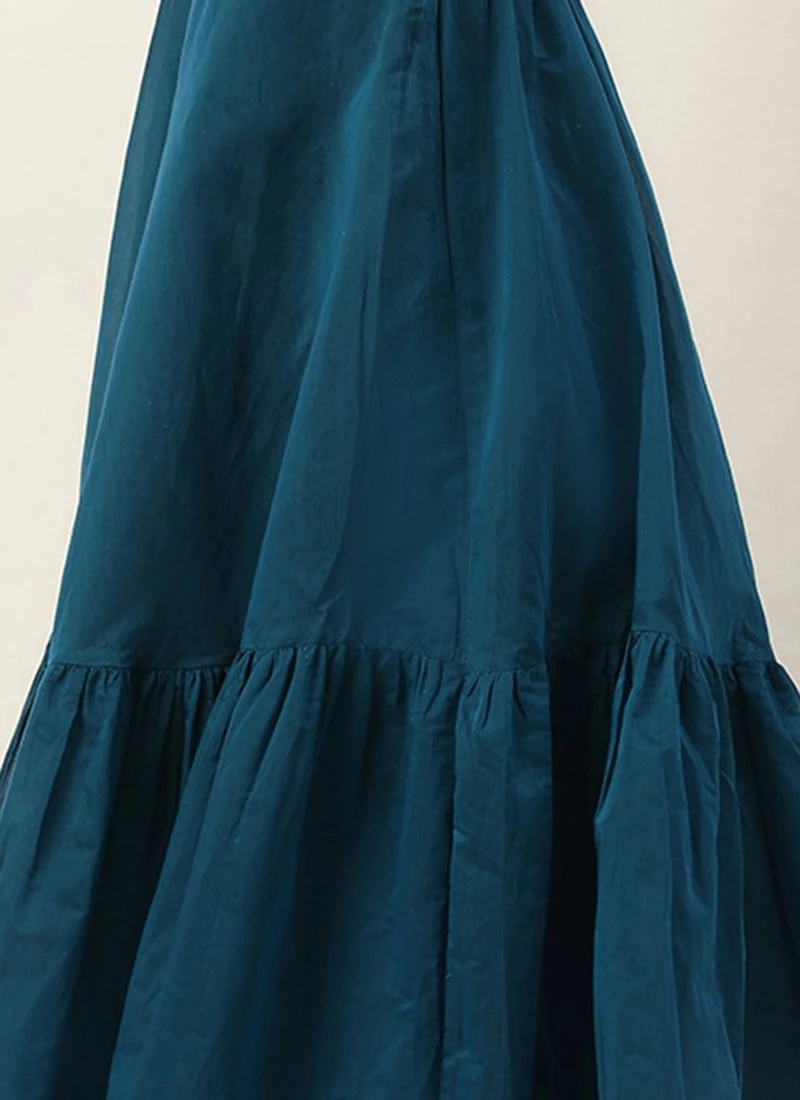 Blue Chanderi Silk Skirt Festive Wear 1 Blue Chanderi Silk Skirt Festive Wear