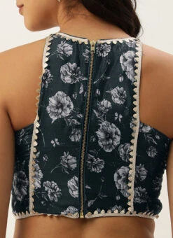 Skirt From Blue Chinon Digital Printed Co Ords Set After Six Wear -C Bazaar Shop Blue Chinon Digital Printed Co Ords Set IWBS02302450 rrc3