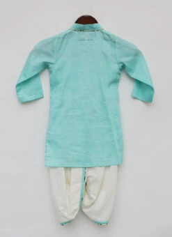 Light Blue Cotton Silk Kurta Pyjama -C Bazaar Shop Blue Cotton Silk Kurta Pyjama KDBDFK1822 b