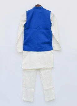 Blue Cotton Silk Mirror Embroidery Bandi Set -C Bazaar Shop Blue Cotton Silk Mirror Embroidery Bandi Set KDBDFK2253 b