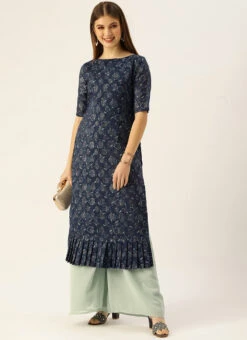 Blue Digital Print N Green Kurta Sets After Six Wear 9 Blue Digital Print N Green Kurta Sets After Six Wear -C Bazaar Shop Blue Digital Print N Green Kurta Sets KSBS02110947 u