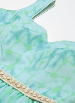 Blue Digital Print Tiered Dress Festive Wear -C Bazaar Shop Blue Digital Print Tiered Dress DRBS02303916 rrc1