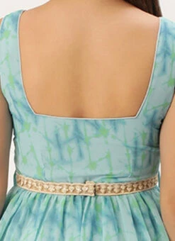 Blue Digital Print Tiered Dress Festive Wear -C Bazaar Shop Blue Digital Print Tiered Dress DRBS02303916 rrc2