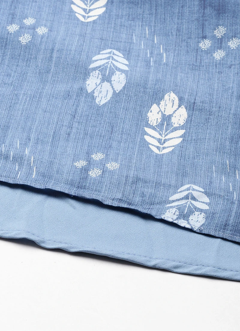 Blue Digital Printed Jacket Style Jumpsuit Festive Wear 8 Blue Digital Printed Jacket Style Jumpsuit Festive Wear - Image 8