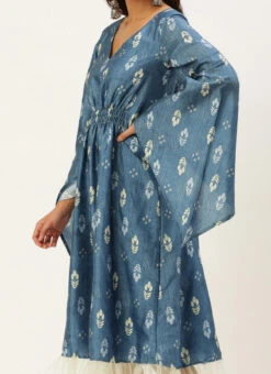 Blue Digital Printed Kaftan Dress After Six Wear Festive Wear