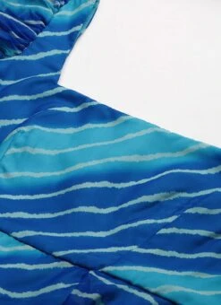 Blue Digital Printed Organza Dress After Six Wear -C Bazaar Shop Blue Digital Printed Organza Dress DRBS02205866 rrc1