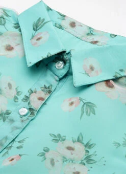 Blue Digital Printed Organza Kurti Festive Wear -C Bazaar Shop Blue Digital Printed Organza Kurti KRBS02303819 rrc1