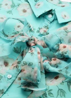 Blue Digital Printed Organza Kurti Festive Wear -C Bazaar Shop Blue Digital Printed Organza Kurti KRBS02303819 rrc3