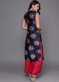 Blue Digital Printed Top Work Wear -C Bazaar Shop Blue Digital Printed Top KRBS02307684 b