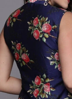 Blue Digital Printed Top Work Wear -C Bazaar Shop Blue Digital Printed Top KRBS02307684 rrc2