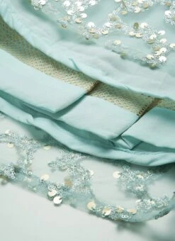 Blue Embroidered Floor Length Bridal Gown Party Wear -C Bazaar Shop Blue Embroidered Floor Length Bridal Gown IWBS02007368 rrc3