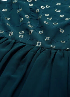 Blue Embroidered Georgette Dress Festive Wear -C Bazaar Shop Blue Embroidered Georgette Dress DRBS02305142 rrc1