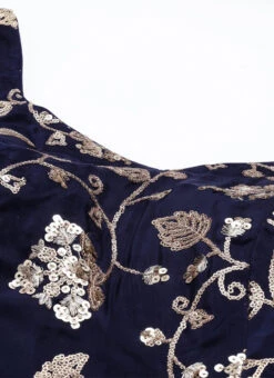 Blue Embroidered Kali Gown Party Wear -C Bazaar Shop Blue Embroidered Kali Gown IWBS02202359 rrc1