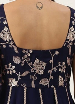 Blue Embroidered Kali Gown Party Wear -C Bazaar Shop Blue Embroidered Kali Gown IWBS02202359 rrc2