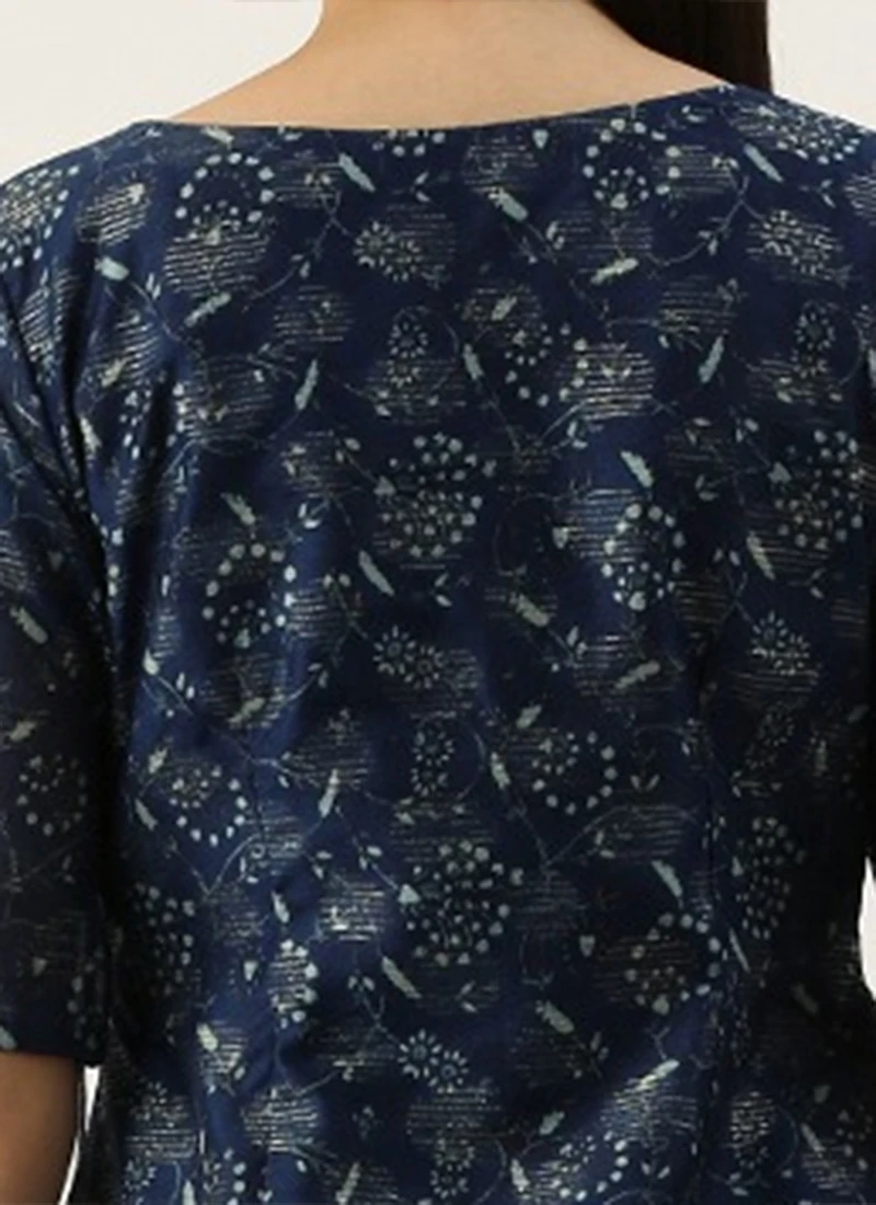 Blue Foil Calf Length Kurta Set After Six Wear 7 Blue Foil Calf Length Kurta Set After Six Wear - Image 7