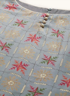 Blue Foil Print Muslin N Beige Straight Pant Suit Festive Wear -C Bazaar Shop Blue Foil Print Muslin N Beige Straight Pant Suit KSBS02111137 rrc1