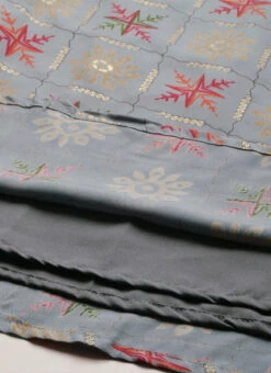 Blue Foil Print Muslin N Beige Straight Pant Suit Festive Wear -C Bazaar Shop Blue Foil Print Muslin N Beige Straight Pant Suit KSBS02111137 rrc4