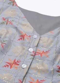 Blue Foil Printed A Line Dress After Six Wear -C Bazaar Shop Blue Foil Printed A line Dress DRBS02111071 rrc1