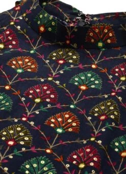 Blue Foil Printed Halter Neck Kurta Festive Wear -C Bazaar Shop Blue Foil Printed Halter Neck Kurta KRBS02307722 rrc1