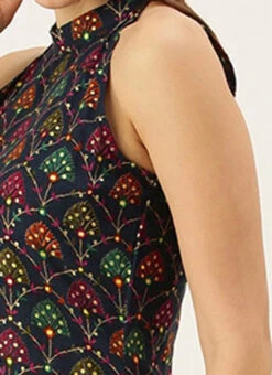 Blue Foil Printed Halter Neck Kurta Festive Wear -C Bazaar Shop Blue Foil Printed Halter Neck Kurta KRBS02307722 rrc3