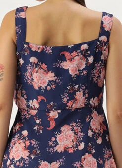 Blue Georgette Digital Printed Dress Party Wear -C Bazaar Shop Blue Georgette Digital Printed Dress DRBS02302298 rrc2