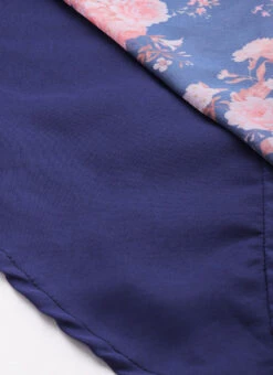 Blue Georgette Digital Printed Dress Party Wear -C Bazaar Shop Blue Georgette Digital Printed Dress DRBS02302298 rrc4