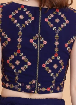 Blue Georgette Embroidered Lehenga Set Festive Wear -C Bazaar Shop Blue Georgette Embroidered Lehenga Set GHBS02302374 rrc2