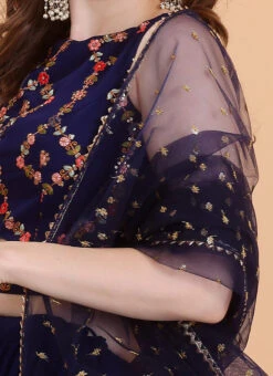 Blue Georgette Embroidered Lehenga Set Festive Wear -C Bazaar Shop Blue Georgette Embroidered Lehenga Set GHBS02302374 rrc3