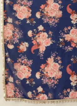 Top From Blue Georgette Printed Palazzo Suit After Six Wear -C Bazaar Shop Blue Georgette Printed Palazzo Suit SLBS02303675 rrc4