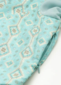 Blue Modal Satin N Geogette Flare Dress Festive Wear -C Bazaar Shop Blue Modal Satin N Geogette Flare Dress DRBS02301788 rrc3