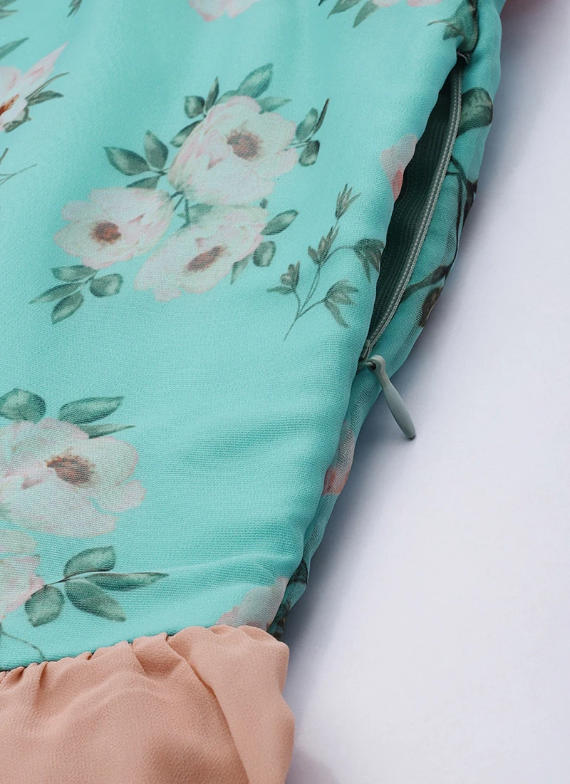 Blue N Grey Digital Printed Dress Festive Wear 8 Blue N Grey Digital Printed Dress Festive Wear - Image 8