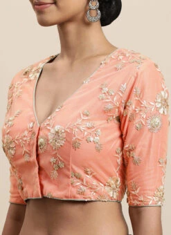 Blue N Mauve Low V Neck Saree Wedding Wear -C Bazaar Shop Blue N Mauve Low V Neck Saree SABS02007393 rrc1