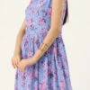 Blue N Pink Digital Printed Georgette Tiered Dress After Six Wear