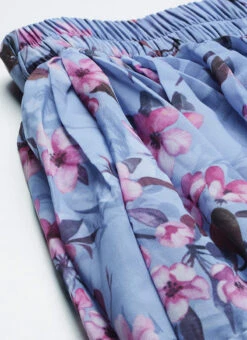 Blue N Pink Digital Printed Georgette Tiered Skirt Festive Wear -C Bazaar Shop Blue N Pink Digital Printed Georgette Tiered Skirt WBBS02012681 rrc3