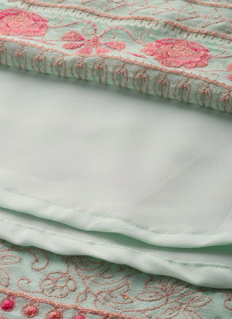 Blue N Pink Embroidered Lehenga Set Festive Wear 8 Blue N Pink Embroidered Lehenga Set Festive Wear - Image 8