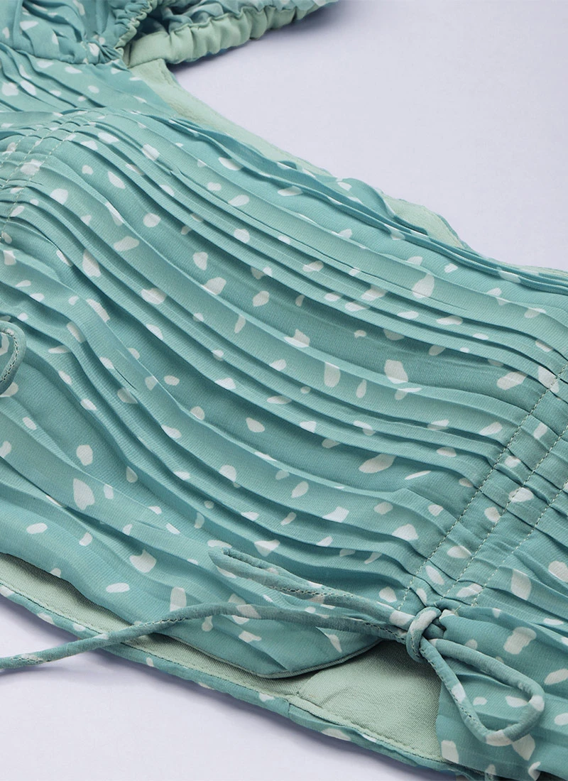 Bottom From Blue N White Printed Pleated Georgette Co-ords After Six Wear 5 Bottom From Blue N White Printed Pleated Georgette Co-ords After Six Wear - Image 5