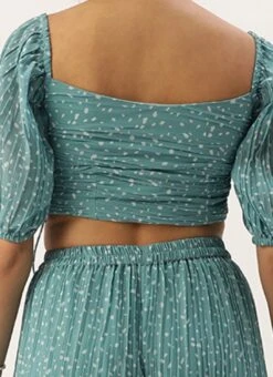 Bottom From Blue N White Printed Pleated Georgette Co-ords After Six Wear 13 Bottom From Blue N White Printed Pleated Georgette Co-ords After Six Wear -C Bazaar Shop Blue N White Printed Pleated Georgette Co ords IWBS02211100 rrc2