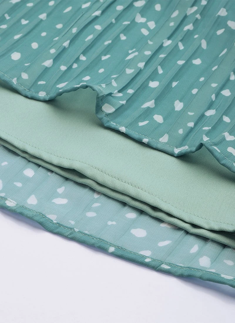 Bottom From Blue N White Printed Pleated Georgette Co-ords After Six Wear 8 Bottom From Blue N White Printed Pleated Georgette Co-ords After Six Wear - Image 8