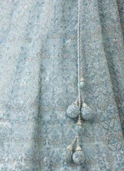 Blue Net Hand Work N Zari Embroidery Work Umbrella Lehenga Choli Wedding Wear -C Bazaar Shop Blue Net Hand Work N Zari Embroidery Work Umbrella Lehenga Choli GHCBF5402 rrc2