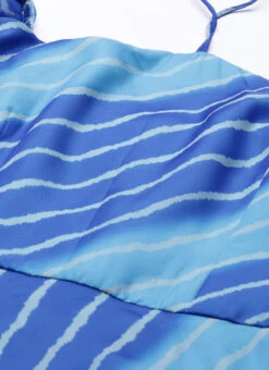 Blue Organza Printed Dress Party Wear -C Bazaar Shop Blue Organza Printed Dress DRBS02205967 rrc1