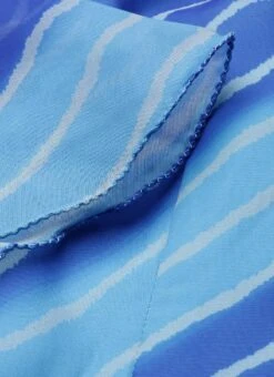 Blue Organza Printed Dress Party Wear -C Bazaar Shop Blue Organza Printed Dress DRBS02205967 rrc3