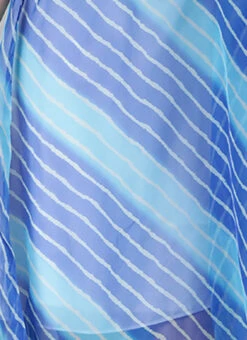 Blue Organza Printed Kaftan Dress Festive Wear 15 Blue Organza Printed Kaftan Dress Festive Wear -C Bazaar Shop Blue Organza Printed Kaftan Dress DRBS02204783 rrc4