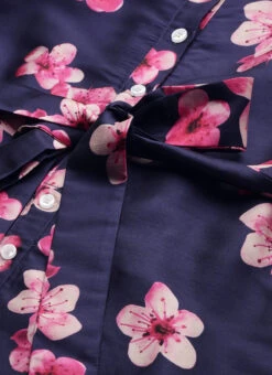 Blue Printed Art Silk Shirt Dress After Six Wear -C Bazaar Shop Blue Printed Art Silk Shirt Dress DRBS02205850 rrc1