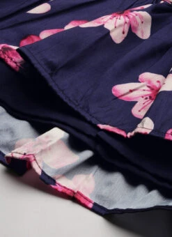 Blue Printed Art Silk Shirt Dress After Six Wear -C Bazaar Shop Blue Printed Art Silk Shirt Dress DRBS02205850 rrc4