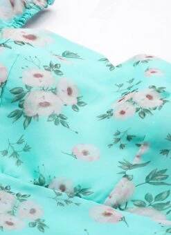 Blue Printed Organza Maxi Dress Festive Wear 12 Blue Printed Organza Maxi Dress Festive Wear -C Bazaar Shop Blue Printed Organza Maxi Dress DRBS02305201 rrc1