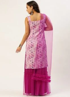 Bottom From Blue Printed Palazzo Suit After Six Wear 11 Bottom From Blue Printed Palazzo Suit After Six Wear -C Bazaar Shop Blue Printed Palazzo Suit SLBS02303895 b