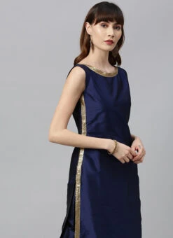 Blue Taffeta Top Festive Wear -C Bazaar Shop Blue Taffeta Top KRBS02307703 b
